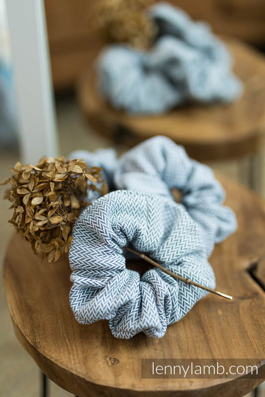 Lenny Lamb - Scrunchie - set of 3 - LITTLE HERRINGBONE GREY LITTLE HERRINGBONE GREY