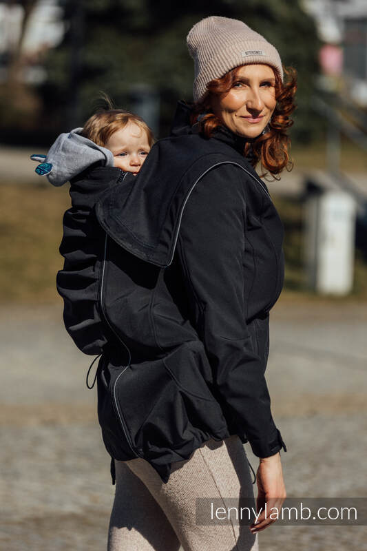Lenny Lamb - Softshell Babywearing Coat - Black - size XL XL Lenny Lamb - Softshell Babywearing Coat - Black - size XL XL