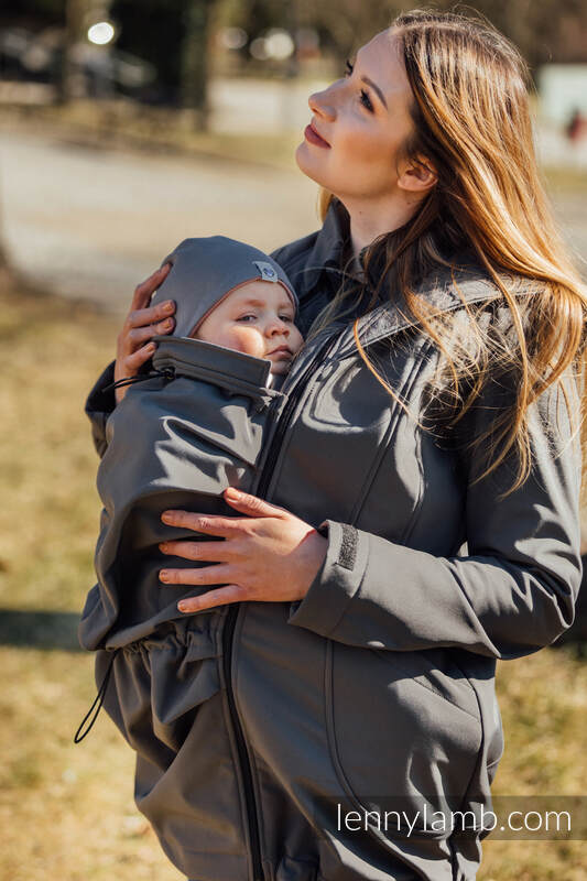 Lenny Lamb - Softshell Babywearing Coat- Grey - size XL XL Lenny Lamb - Softshell Babywearing Coat- Grey - size XL XL