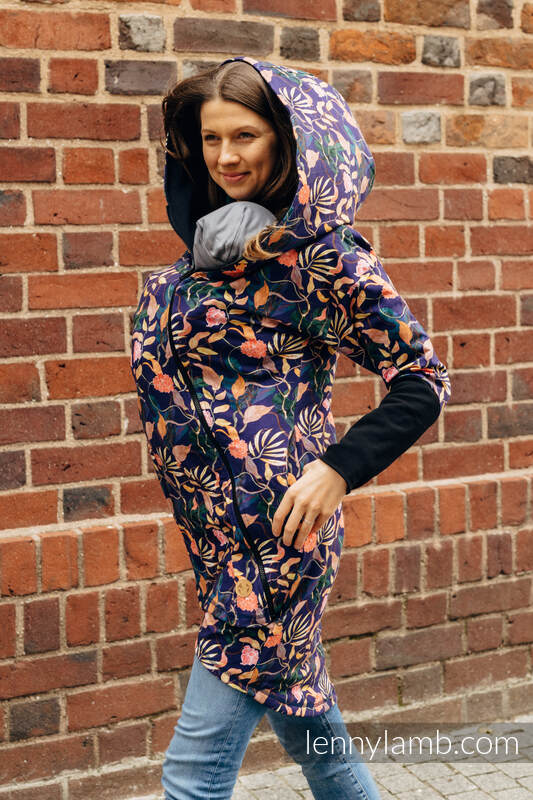 Lenny Lamb - Asymmetrical Hoodie - Vintage Flowers - size XS (87% cotton XS Lenny Lamb - Asymmetrical Hoodie - Vintage Flowers - size XS (87% cotton XS