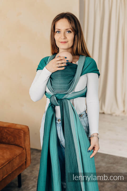 Lenny Lamb - Baby sling for babies with low birthweight LITTLE HERRINGBONE OMBRE GREEN XL Lenny Lamb - Baby sling for babies with low birthweight LITTLE HERRINGBONE OMBRE GREEN XL