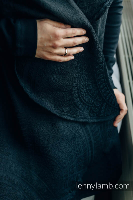 Lenny Lamb - Long Cardigan - Plus size  - PEACOCK'S TAIL - PITCH BLACK (62% cotton PEACOCK S TAIL PITCH BLACK