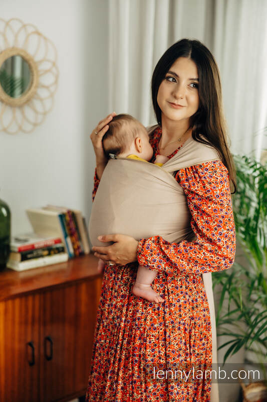 Lenny Lamb - Stretchy/Elastic Baby Sling - Nude Beige - standard size 5.0 m 
