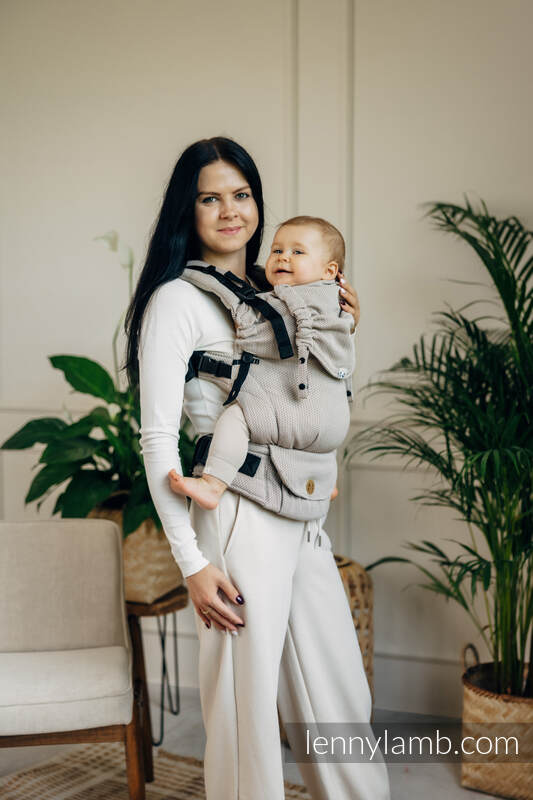 Lenny Lamb - Ергономична раница LennyUpGrade LITTLE HERRINGBONE ALMOND