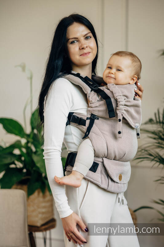 Lenny Lamb - Ергономична раница LennyUpGrade LITTLE HERRINGBONE ALMOND