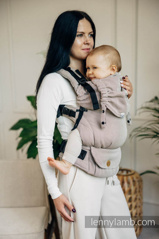 Lenny Lamb - Ергономична раница LennyUpGrade LITTLE HERRINGBONE ALMOND