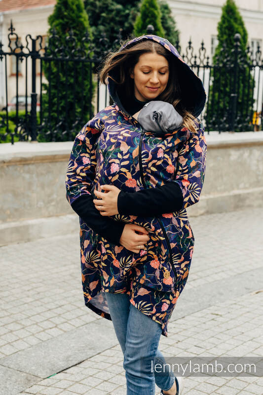 Lenny Lamb - Asymmetrical Hoodie - Vintage Flowers - size XXS (87% cotton XXS Lenny Lamb - Asymmetrical Hoodie - Vintage Flowers - size XXS (87% cotton XXS