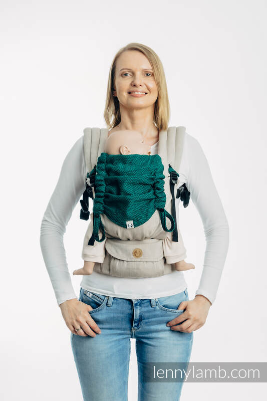 Lenny Lamb - Baby carrier hood (100% cotton) - EMERALD EMERALD