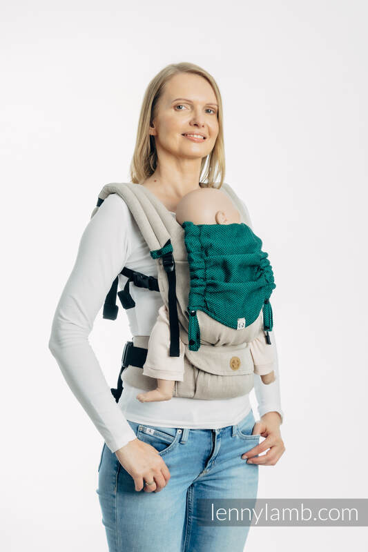 Lenny Lamb - Baby carrier hood (100% cotton) - EMERALD EMERALD