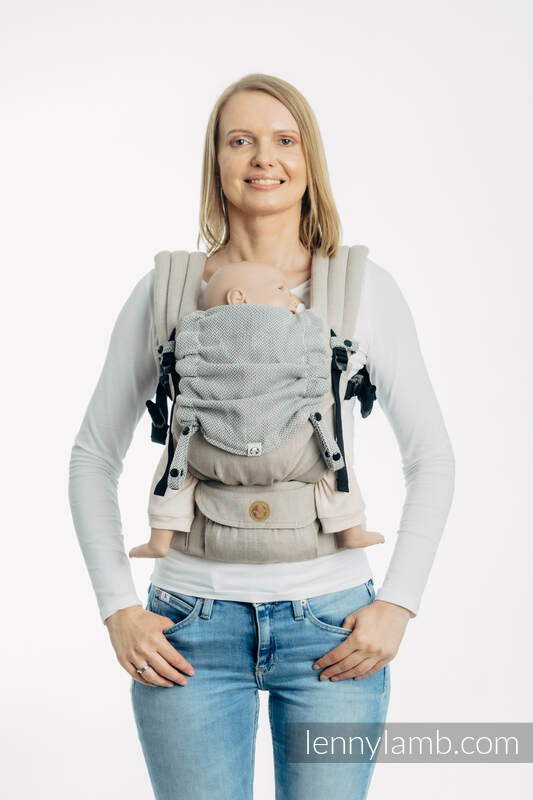 Lenny Lamb - Baby carrier hood (100% cotton) - LITTLE HERRINGBONE GREY LITTLE HERRINGBONE GREY