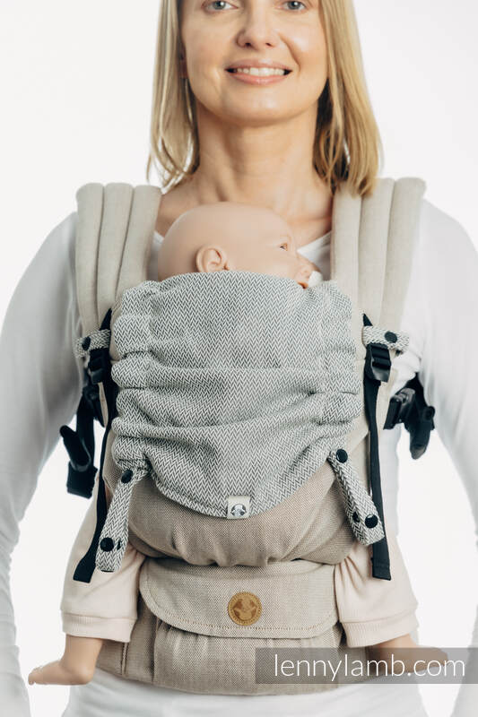 Lenny Lamb - Baby carrier hood (100% cotton) - LITTLE HERRINGBONE GREY LITTLE HERRINGBONE GREY