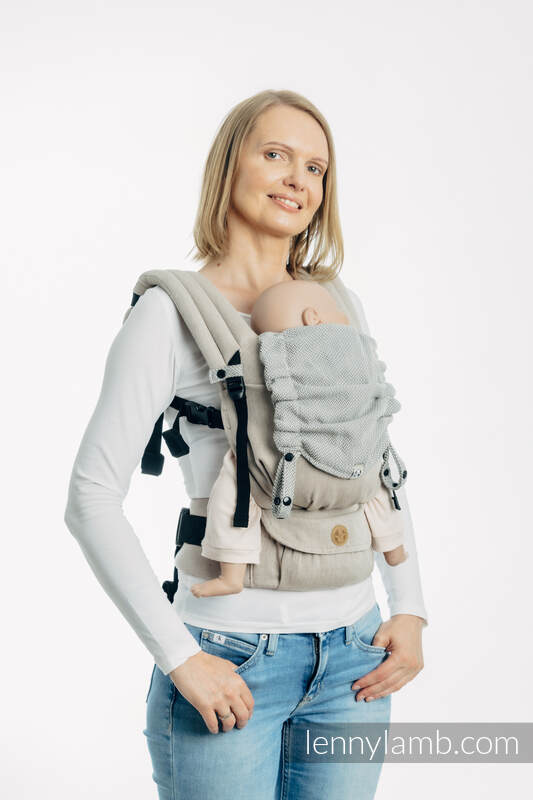 Lenny Lamb - Baby carrier hood (100% cotton) - LITTLE HERRINGBONE GREY LITTLE HERRINGBONE GREY