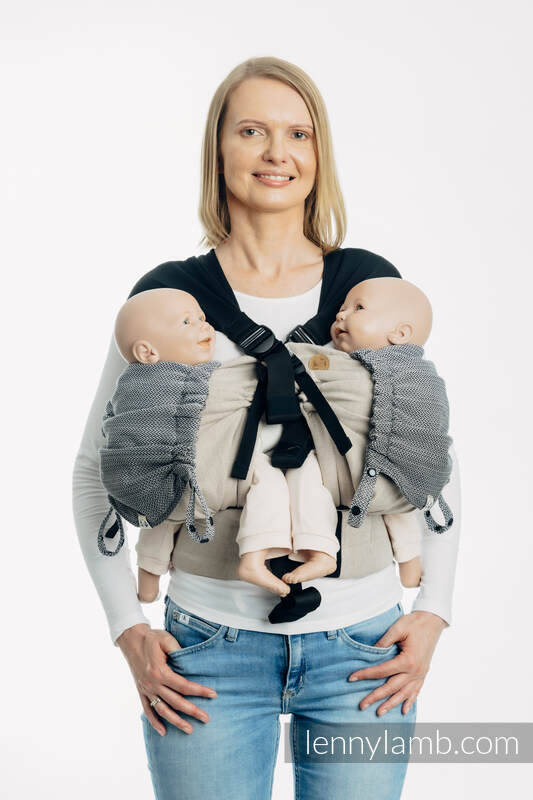 Lenny Lamb - Baby carrier hood (100% cotton) - LITTLE HERRINGBONE OMBRE GREY LITTLE HERRINGBONE OMBRE GREY