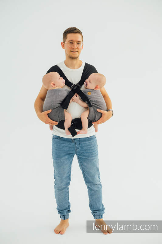 Lenny Lamb - LennyTwin Carrier LITTLE HERRINGBONE OMBRE GREY Lenny Lamb - LennyTwin Carrier LITTLE HERRINGBONE OMBRE GREY