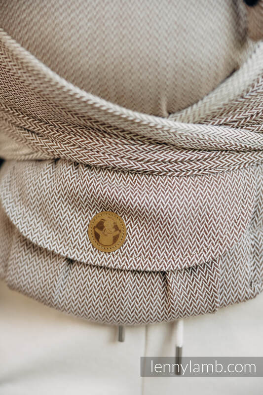 Lenny Lamb - My First Baby Carrier - LennyHybrid Half Buckle LITTLE HERRINGBONE ALMOND B