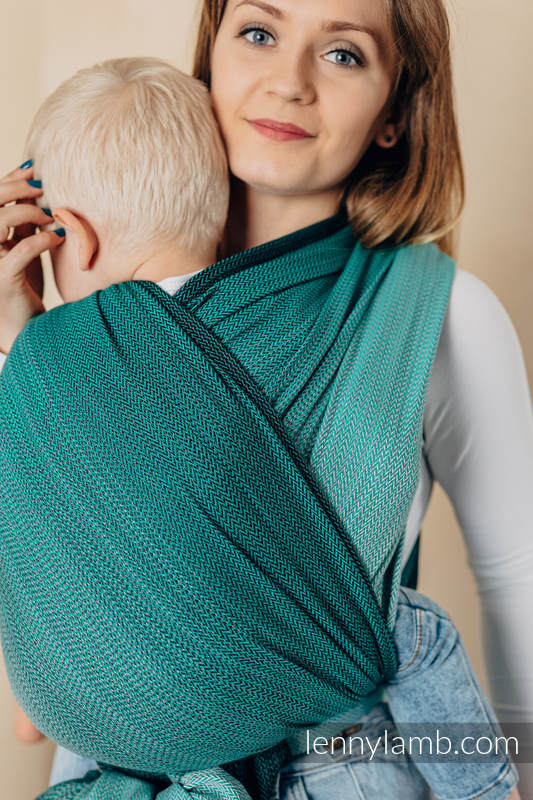 Lenny Lamb - Тъкан слинг-шал LITTLE HERRINGBONE OMBRE GREEN XS B