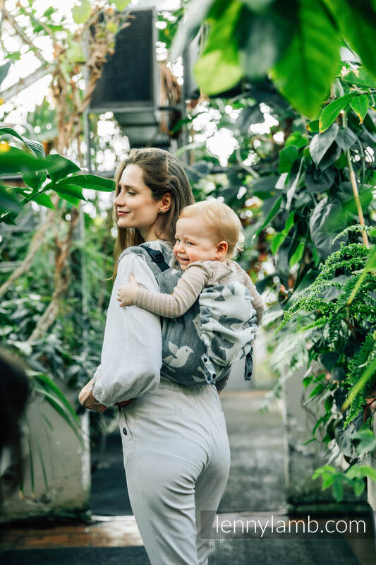 Lenny Lamb - Lenny Buckle Onbuhimo PRO baby carrier PRO BIRDY WHITE NOISE