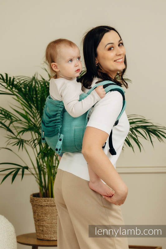 Lenny Lamb - Lenny Buckle Onbuhimo PRO baby carrier PRO LITTLE HERRINGBONE OMBRE GREEN Lenny Lamb - Lenny Buckle Onbuhimo PRO baby carrier PRO LITTLE HERRINGBONE OMBRE GREEN