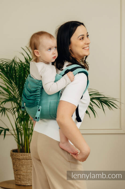 Lenny Lamb - Lenny Buckle Onbuhimo PRO baby carrier PRO LITTLE HERRINGBONE OMBRE GREEN