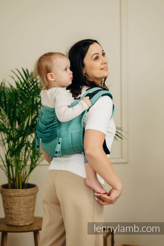 Lenny Lamb - Lenny Buckle Onbuhimo PRO baby carrier PRO LITTLE HERRINGBONE OMBRE GREEN