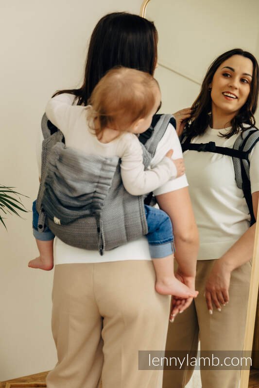 Lenny Lamb - Lenny Buckle Onbuhimo PRO baby carrier PRO LITTLE HERRINGBONE OMBRE GREY