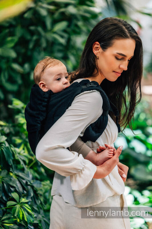 Lenny Lamb - Lenny Buckle Onbuhimo PRO baby carrier PRO PEACOCK S TAIL PITCH BLACK