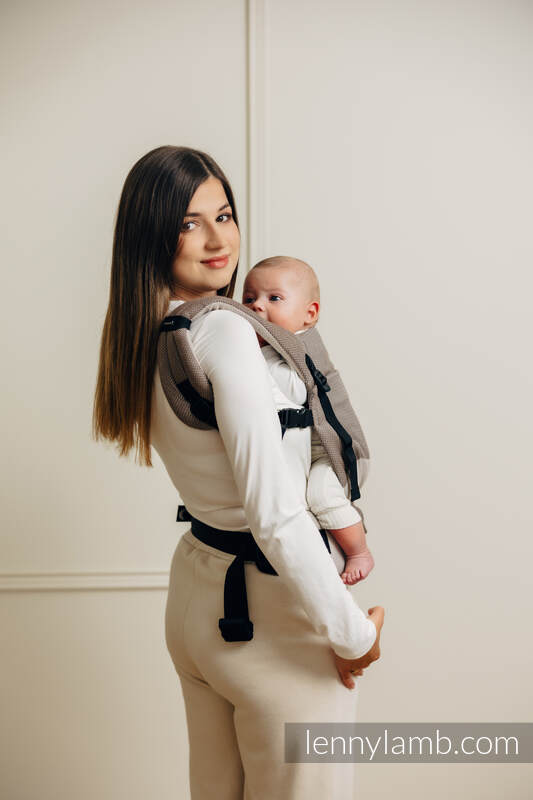 Lenny Lamb - My First Baby Carrier - LennyLight LITTLE HERRINGBONE BABY CAFFE LATTE