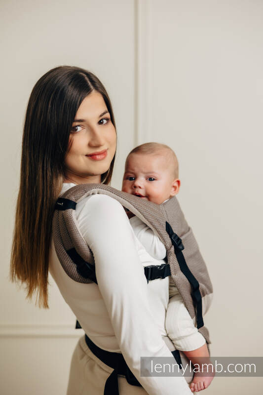 Lenny Lamb - My First Baby Carrier - LennyLight LITTLE HERRINGBONE BABY CAFFE LATTE