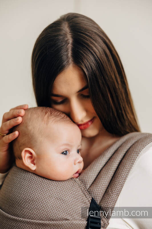 Lenny Lamb - My First Baby Carrier - LennyLight LITTLE HERRINGBONE BABY CAFFE LATTE