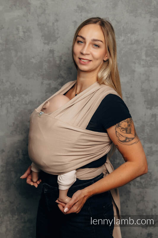 Lenny Lamb - Stretchy/Elastic Baby Sling - FOR PROFESSIONAL USE EDITION - NUDE BEIGE - standard size 5.0 m FOR PROFESSIONAL USE EDITION NUDE BEIGE