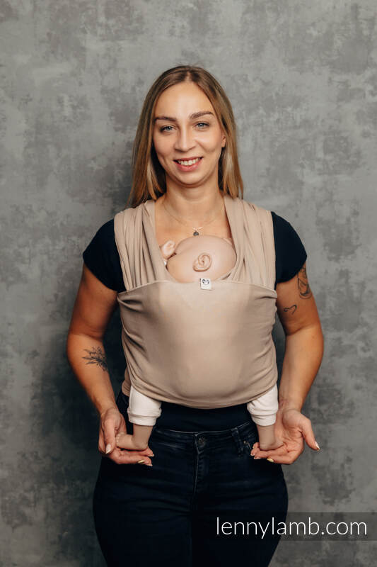 Lenny Lamb - Stretchy/Elastic Baby Sling - FOR PROFESSIONAL USE EDITION - NUDE BEIGE - standard size 5.0 m FOR PROFESSIONAL USE EDITION NUDE BEIGE