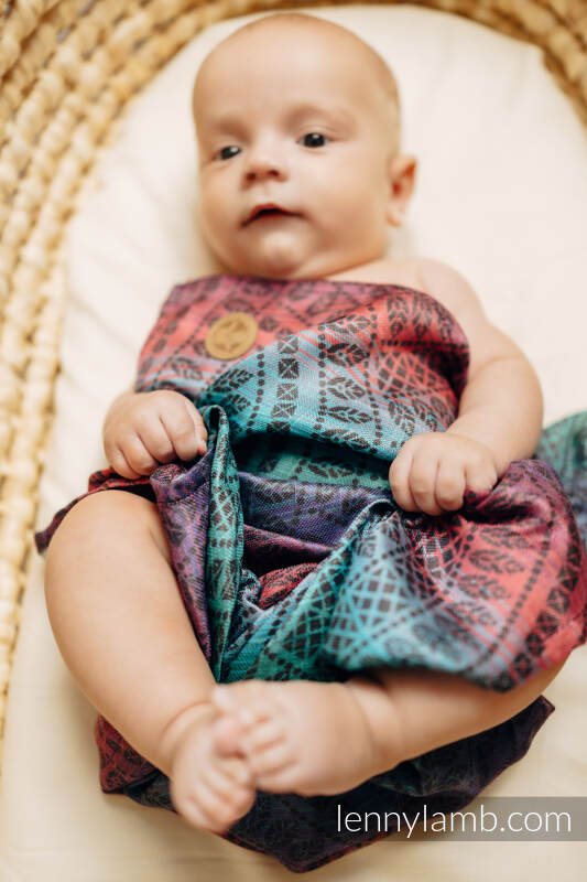 Lenny Lamb - Muslin Square - PEACOCK'S TAIL - BLACK OPAL SMOKY (grade B) PEACOCK S TAIL BLACK OPAL SMOKY B