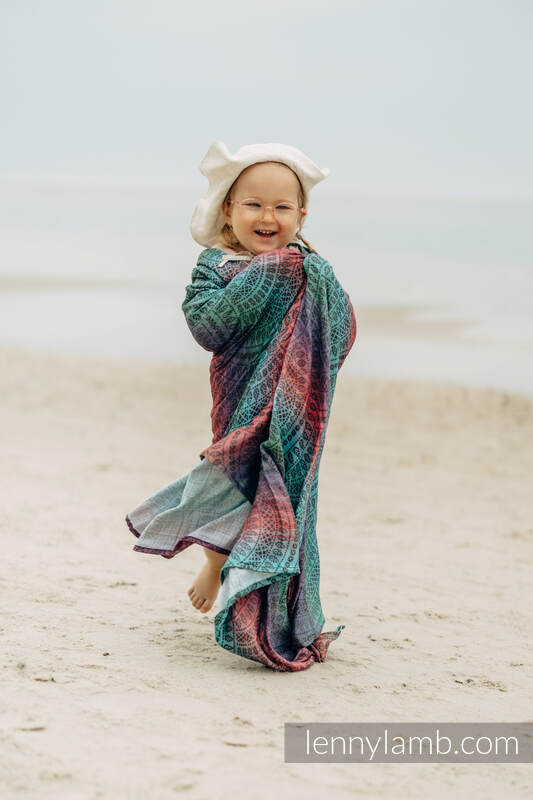 Lenny Lamb - Swaddle Blanket Maxi - PEACOCK'S TAIL - BLACK OPAL SMOKY (grade B) PEACOCK S TAIL BLACK OPAL SMOKY B