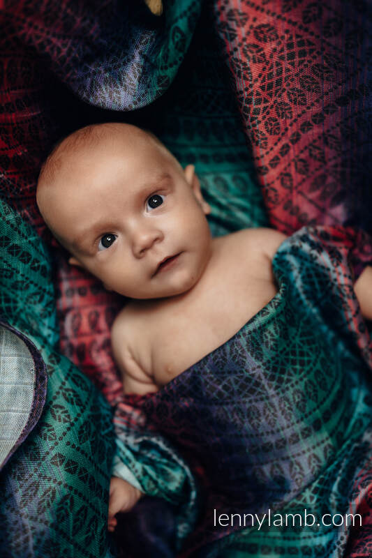 Lenny Lamb - Swaddle Blanket - PEACOCK'S TAIL - BLACK OPAL SMOKY (grade B) PEACOCK S TAIL BLACK OPAL SMOKY B