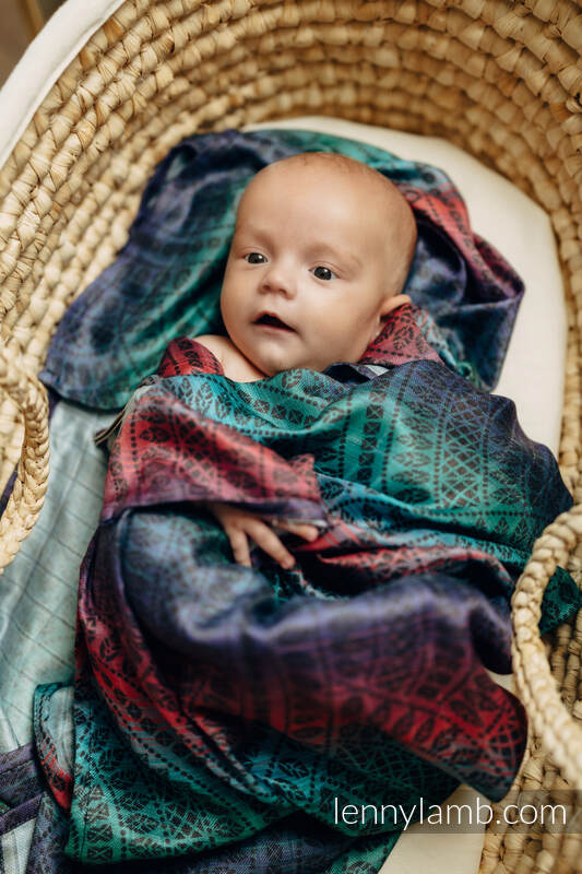 Lenny Lamb - Swaddle Blanket - PEACOCK'S TAIL - BLACK OPAL SMOKY (grade B) PEACOCK S TAIL BLACK OPAL SMOKY B