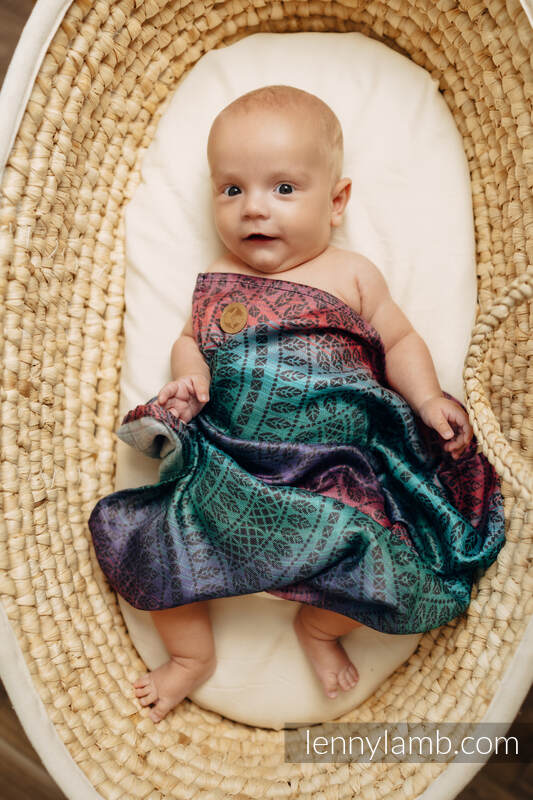 Lenny Lamb - Swaddle Blanket - PEACOCK'S TAIL - BLACK OPAL SMOKY (grade B) PEACOCK S TAIL BLACK OPAL SMOKY B