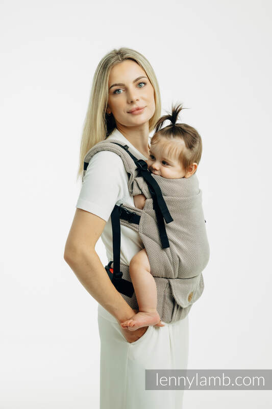Lenny Lamb - My First Baby Carrier - LennyUpGrade PRO PRO LITTLE HERRINGBONE ALMOND