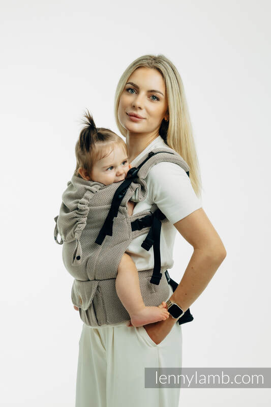 Lenny Lamb - My First Baby Carrier - LennyUpGrade PRO PRO LITTLE HERRINGBONE ALMOND