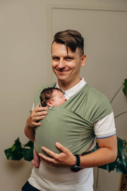 Lenny Lamb - Stretchy/Elastic Baby Sling - Sage - standard size 5.0 m (grade B) B