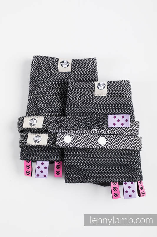 Lenny Lamb - Drool Pads & Reach Straps Set LITTLE HERRINGBONE OMBRE GREY Lenny Lamb - Drool Pads & Reach Straps Set LITTLE HERRINGBONE OMBRE GREY