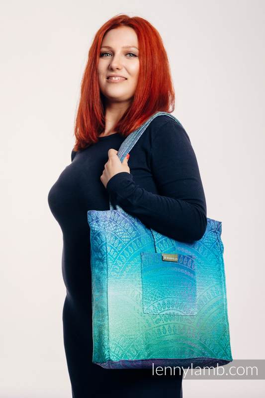 Lenny Lamb - Shoulder bag made of wrap fabric (100% cotton) - PEACOCK’S TAIL - FANTASY - standard size 37cmx37cm PEACOCK S TAIL FANTASY Lenny Lamb - Shoulder bag made of wrap fabric (100% cotton) - PEACOCK’S TAIL - FANTASY - standard size 37cmx37cm PEACOCK S TAIL FANTASY