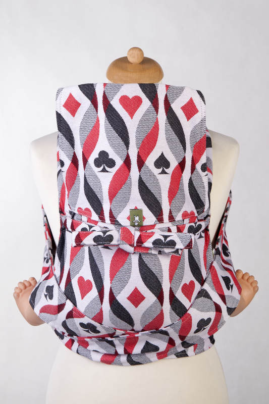Lenny Lamb - Mei Tai carrier Mini with hood/ jacquard twill / 100% cotton / QUEEN OF HEARTS (grade B) QUEEN OF HEARTS B