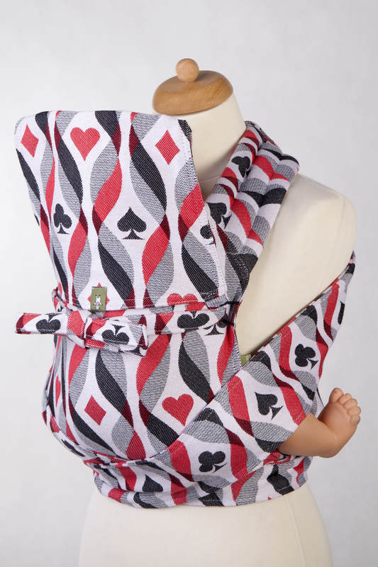 Lenny Lamb - Mei Tai carrier Mini with hood/ jacquard twill / 100% cotton / QUEEN OF HEARTS (grade B) QUEEN OF HEARTS B Lenny Lamb - Mei Tai carrier Mini with hood/ jacquard twill / 100% cotton / QUEEN OF HEARTS (grade B) QUEEN OF HEARTS B