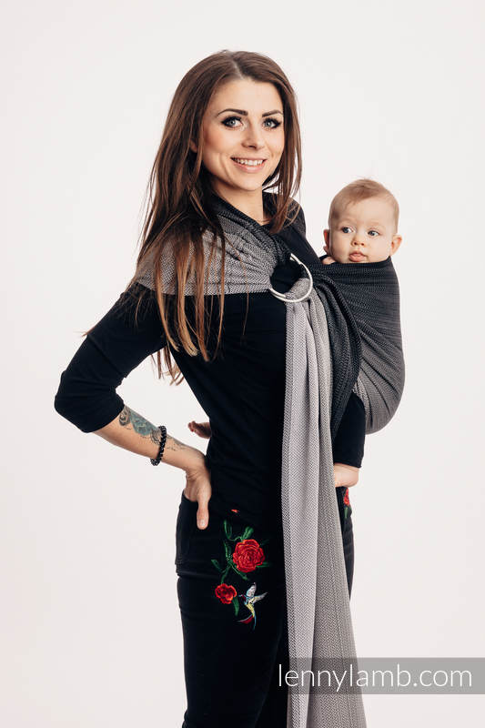 Lenny Lamb - Ring Sling LITTLE HERRINGBONE OBMRE GREY