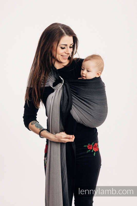 Lenny Lamb - Ring Sling LITTLE HERRINGBONE OBMRE GREY
