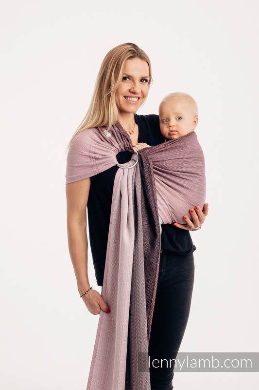 Lenny Lamb - Ring Sling LITTLE HERRINGBONE OMBRE PINK
