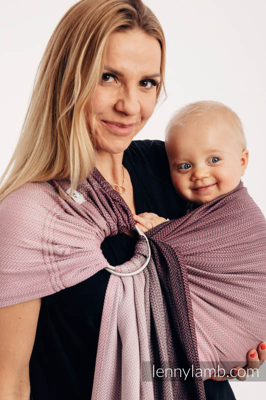 Lenny Lamb - Ring Sling LITTLE HERRINGBONE OMBRE PINK