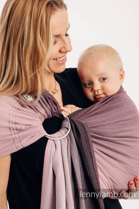 Lenny Lamb - Ring Sling LITTLE HERRINGBONE OMBRE PINK