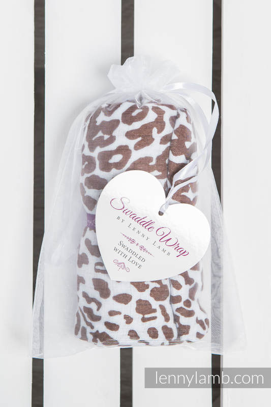 Lenny Lamb - Swaddle Blanket - CHEETAH BROWN & WHITE CHEETAH BROWN WHITE