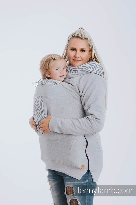 Lenny Lamb - Babywearing Sweatshirt 3.0 - Gray Melange with Pearl - size S S Lenny Lamb - Babywearing Sweatshirt 3.0 - Gray Melange with Pearl - size S S